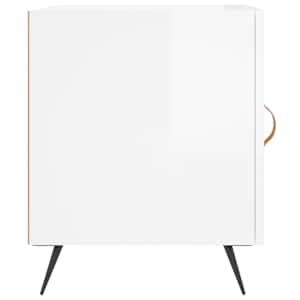 Noční stolek bílý s vysokým leskem 40x40x50 cm kompozitní dřevo - obrázek 5