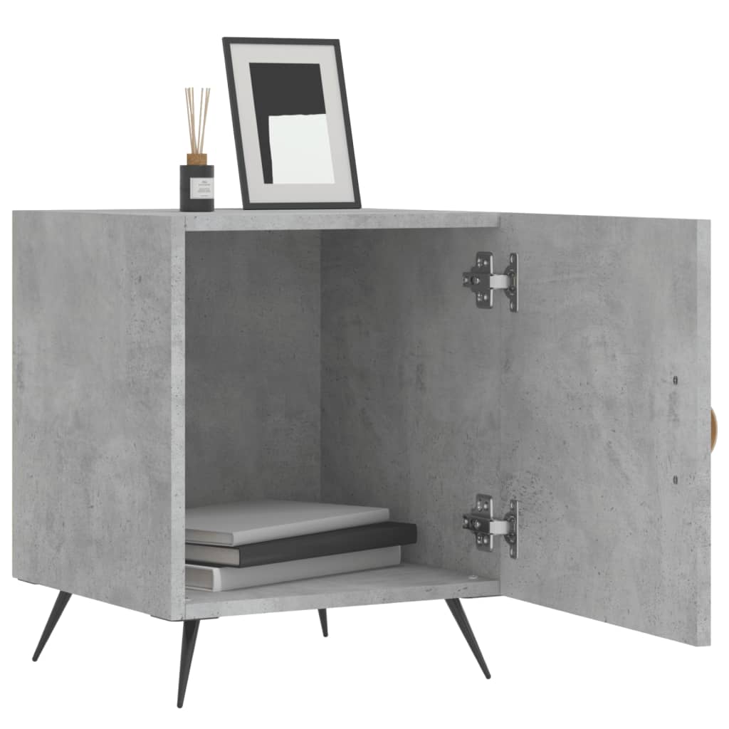 vidaXL Nachtkastjes 2 st 40x40x50 cm bewerkt hout betongrijs afbeelding