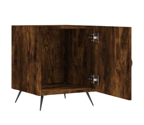 vidaXL Bedside Cabinet Smoked Oak 40x40x50 cm Engineered Wood