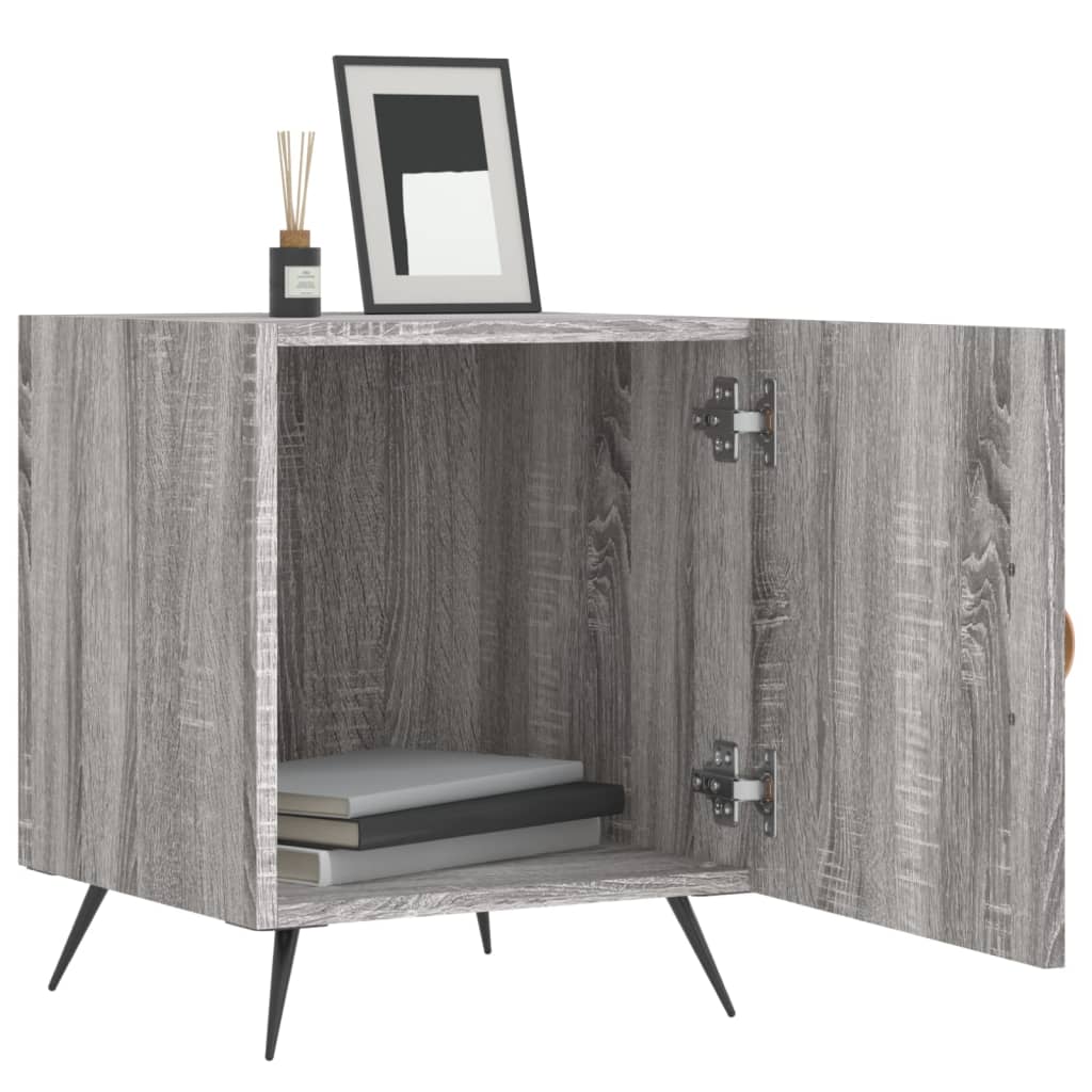 vidaXL Nachtkastjes 2 st 40x40x50 cm bewerkt hout grijs sonoma eiken afbeelding
