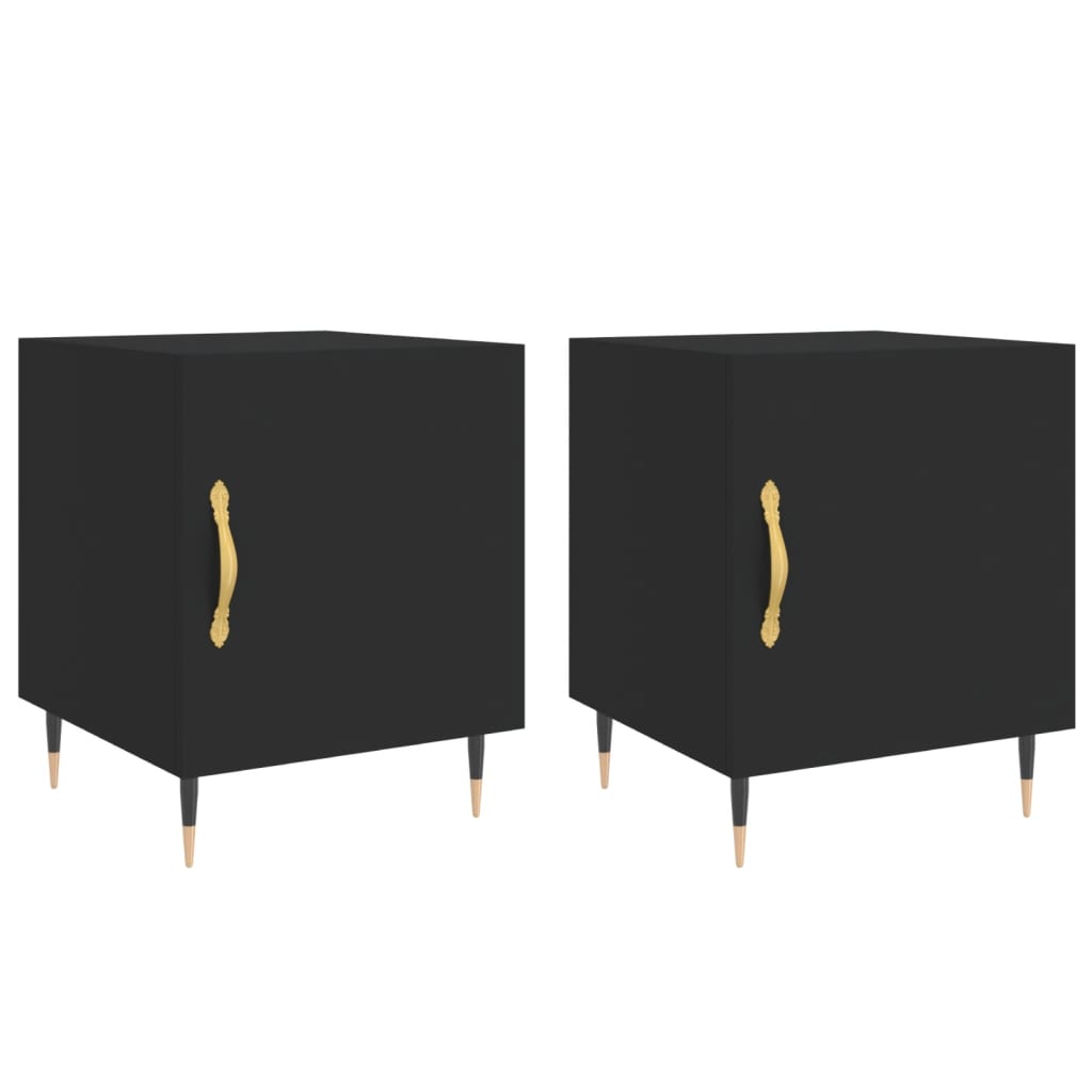  Nočné stolíky 2 ks čierne 40x40x50 cm kompozitné drevo