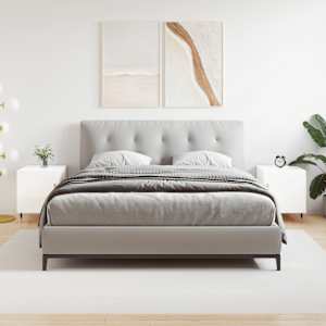 Nočna omarica 2 kosa visok sijaj bela 40x40x50cm inženirski les