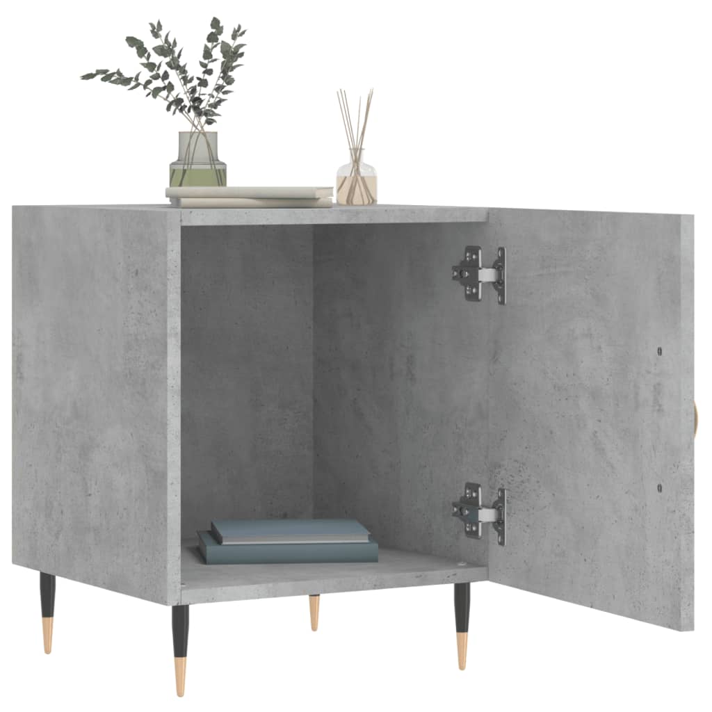 vidaXL Nachtkastjes 2 st 40x40x50 cm bewerkt hout betongrijs afbeelding