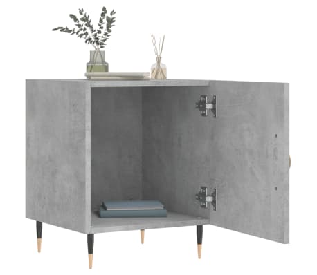 vidaXL Nachttische 2 Stk. Betongrau 40x40x50 cm Holzwerkstoff