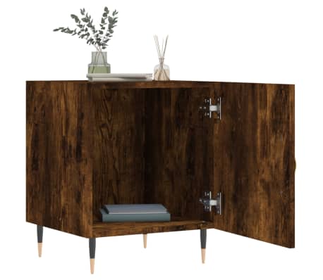 vidaXL Tables de chevet 2 pcs ch&ecirc;ne fum&eacute; 40x40x50 cm bois d'ing&eacute;nierie