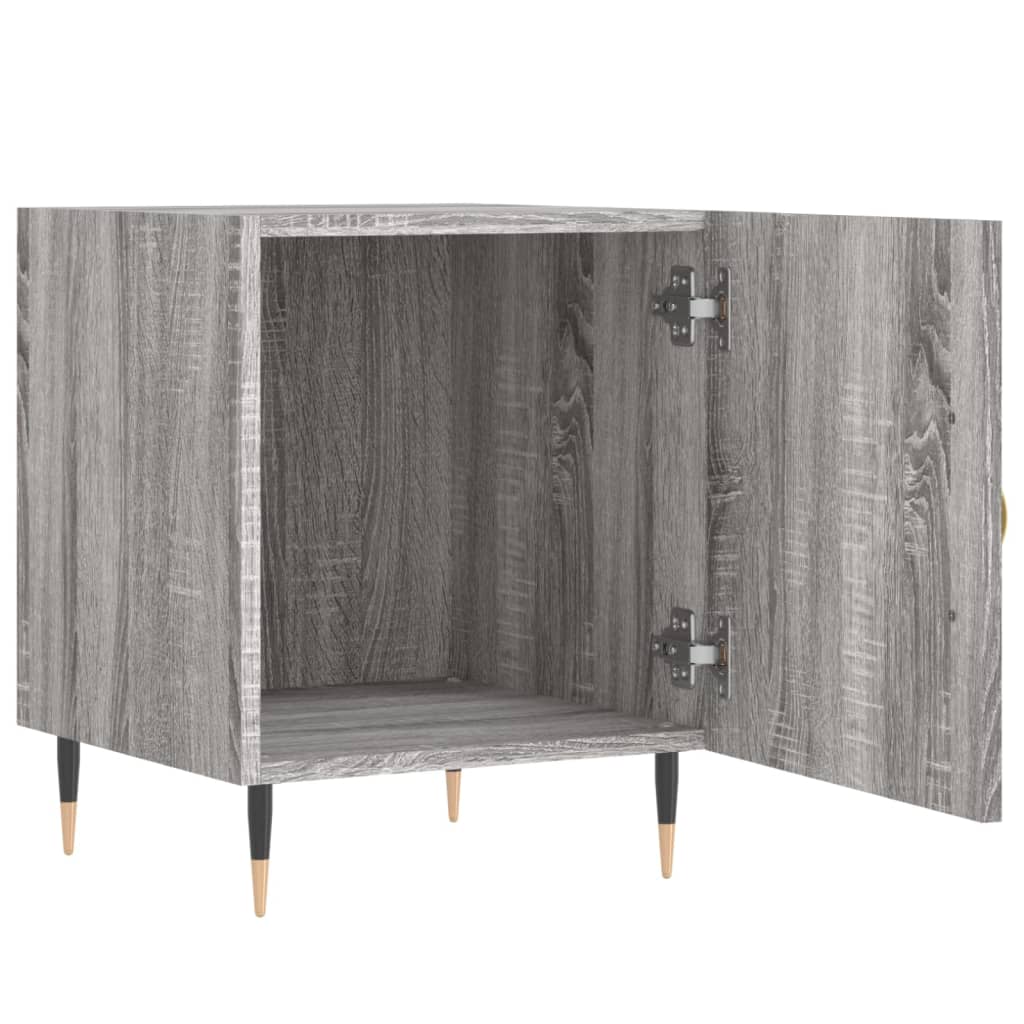 vidaXL Nachtkastje 40x40x50 cm bewerkt hout grijs sonoma eikenkleurig afbeelding