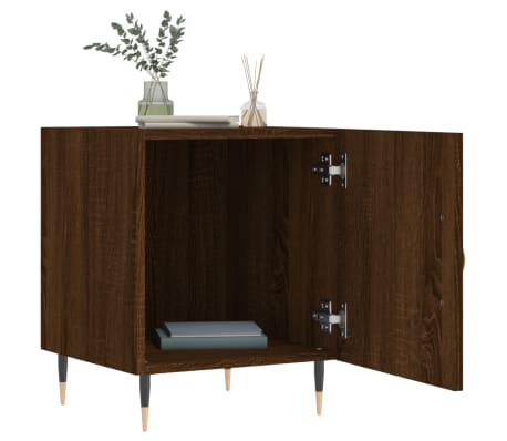 vidaXL Κομοδίνα 2 τεμ. Καφέ Δρυς 40 x 40 x 50 εκ. από Επεξεργ. Ξύλο