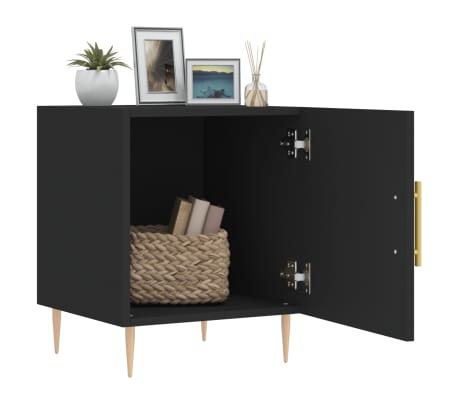 vidaXL Nattbord 2 stk svart 40x40x50 cm konstruert tre