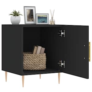vidaXL Nattbord 2 stk svart 40x40x50 cm konstruert tre