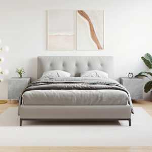 Nočna omarica 2 kosa betonsko siva 40x40x50 cm inženirski les