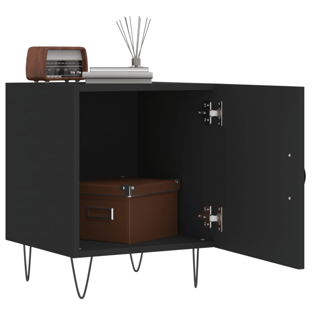 vidaXL Nachtkastjes 2 st 40x40x50 cm bewerkt hout zwart afbeelding
