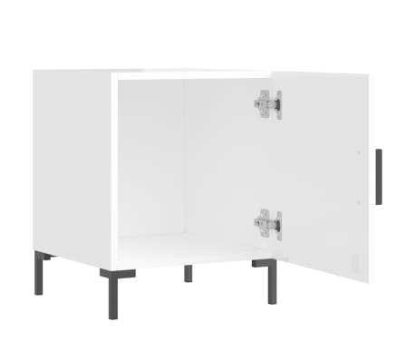 vidaXL Noptieră, alb extralucios, 40x40x50 cm, lemn compozit