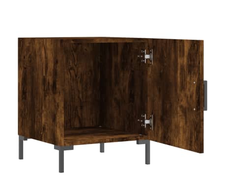 vidaXL Naktinė spintelė, dūminio ąžuolo, 40x40x50cm, apdirbta mediena