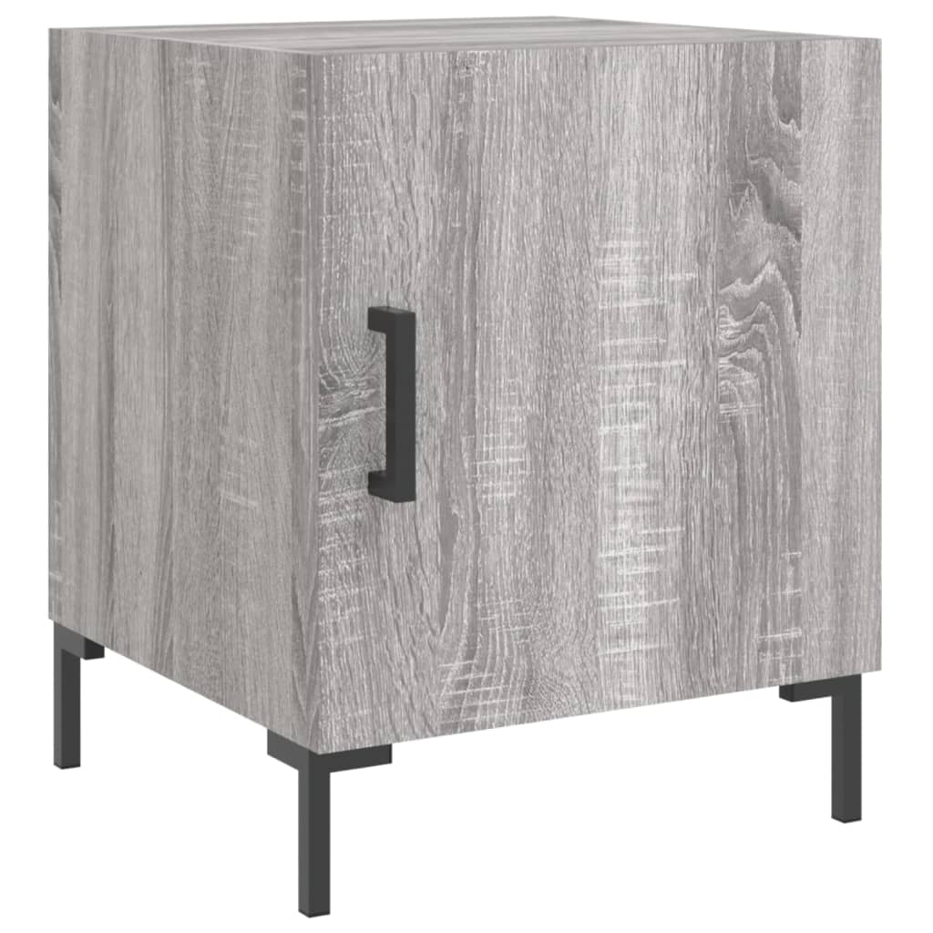 vidaXL Nachtkastjes 2 st 40x40x50 cm bewerkt hout grijs sonoma eiken afbeelding