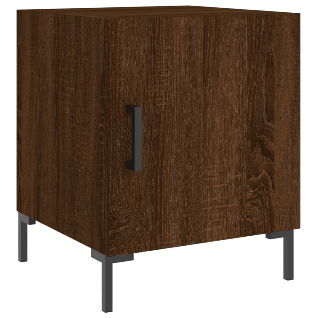 vidaXL 2 db barna tölgyszínű szerelt fa éjjeliszekrény 40 x 40 x 50 cm