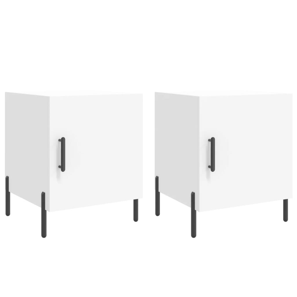  Nočné stolíky 2 ks biele 40x40x50 cm kompozitné drevo