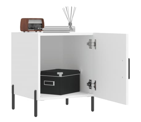vidaXL Tables de chevet 2 pcs blanc 40x40x50 cm bois d&rsquo;ing&eacute;nierie