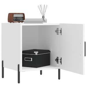 vidaXL Tables de chevet 2 pcs blanc 40x40x50 cm bois d&rsquo;ing&eacute;nierie