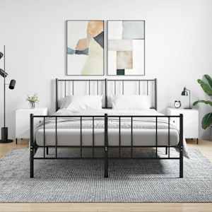 Nočna omarica 2 kosa bela 40x40x50 cm inženirski les