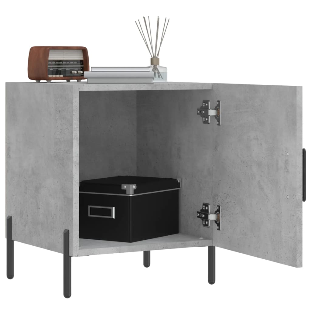 vidaXL Nachtkastjes 2 st 40x40x50 cm bewerkt hout betongrijs afbeelding