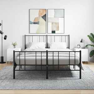 Nočna omarica 2 kosa bela 40x40x50 cm inženirski les