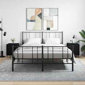 Nočna omarica 2 kosa črna 40x40x50 cm inženirski les