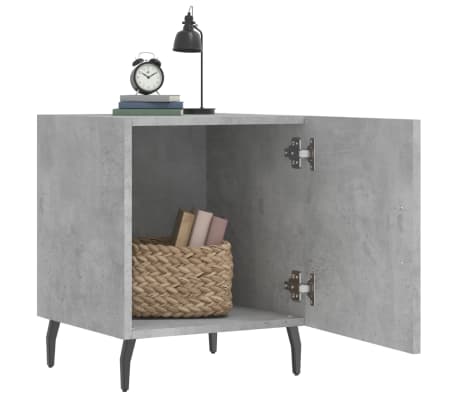 vidaXL Szafka nocna, szarość betonu, 40x40x50 cm