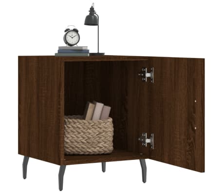 vidaXL Nachtkastjes 2 st 40x40x50 cm bewerkt hout bruin eikenkleur