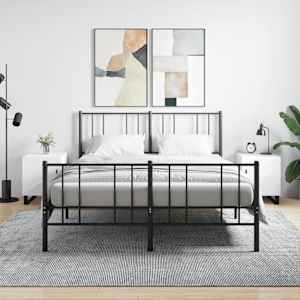 Nočna omarica 2 kosa bela 40x40x50 cm inženirski les