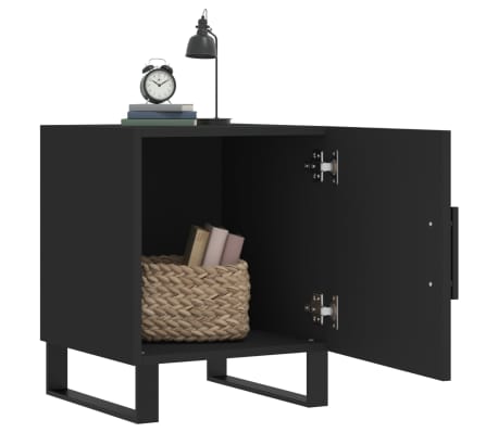 vidaXL fekete szerelt fa &eacute;jjeliszekr&eacute;ny 40 x 40 x 50 cm