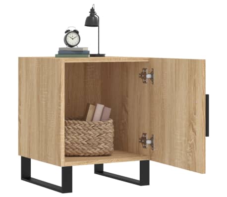 vidaXL Tables de chevet 2 pcs ch&ecirc;ne sonoma 40x40x50 cm bois ing&eacute;nierie