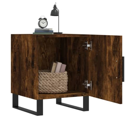 vidaXL Noćni ormarić dimljeni hrast 40 x 40 x 50 cm konstruirano drvo