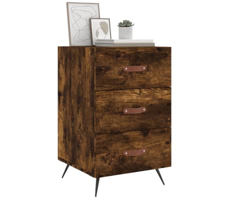 vidaXL Noptieră, stejar fumuriu, 40x40x66 cm, lemn compozit