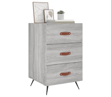 vidaXL Comodino Grigio Sonoma 40x40x66 cm in Legno Multistrato