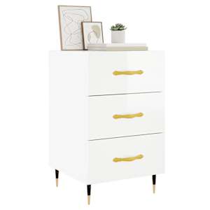 vidaXL Bedside Cabinet High Gloss White 40x40x66 cm Engineered Wood