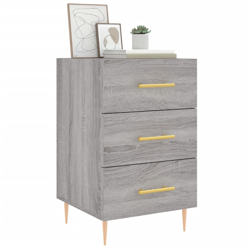 vidaXL Nachtkastje 40x40x66 cm bewerkt hout grijs sonoma eikenkleurig