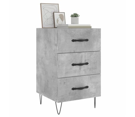 vidaXL &ouml;&ouml;kapp, betoonhall, 40 x 40 x 66 cm, tehispuit