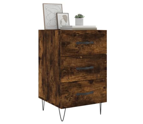 vidaXL Noptieră, stejar fumuriu, 40x40x66 cm, lemn compozit