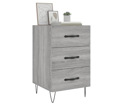 vidaXL Bedside Cabinet Grey Sonoma 40x40x66 cm Engineered Wood