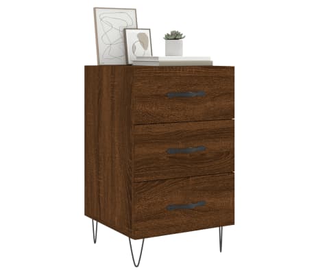 vidaXL Нощно шкафче, Кафяв дъб, 40x40x66 см, инженерно дърво