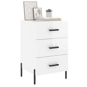 vidaXL Bedside Cabinet High Gloss White 40x40x66 cm Engineered Wood