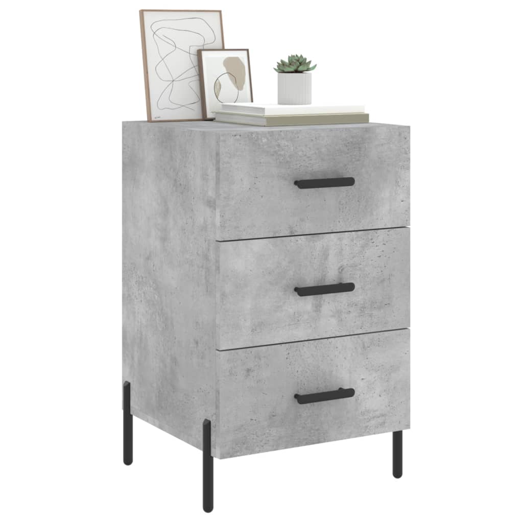 vidaXL Nachtkastje 40x40x66 cm bewerkt hout betongrijs afbeelding