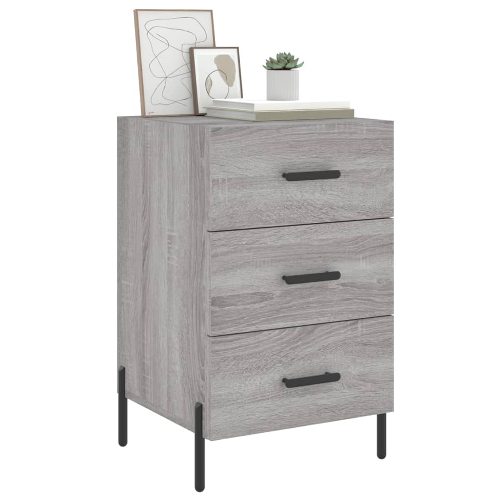 vidaXL Nachtkastje 40x40x66 cm bewerkt hout grijs sonoma eikenkleurig afbeelding
