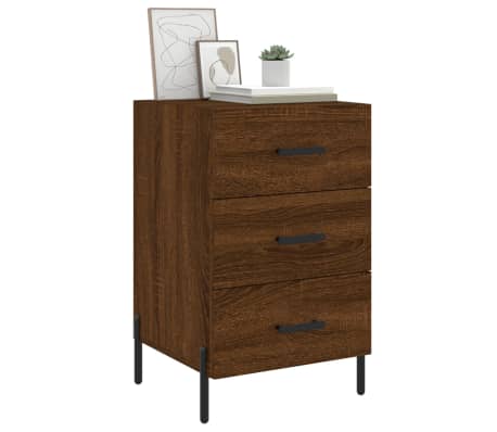 vidaXL Нощно шкафче, Кафяв дъб, 40x40x66 см, инженерно дърво