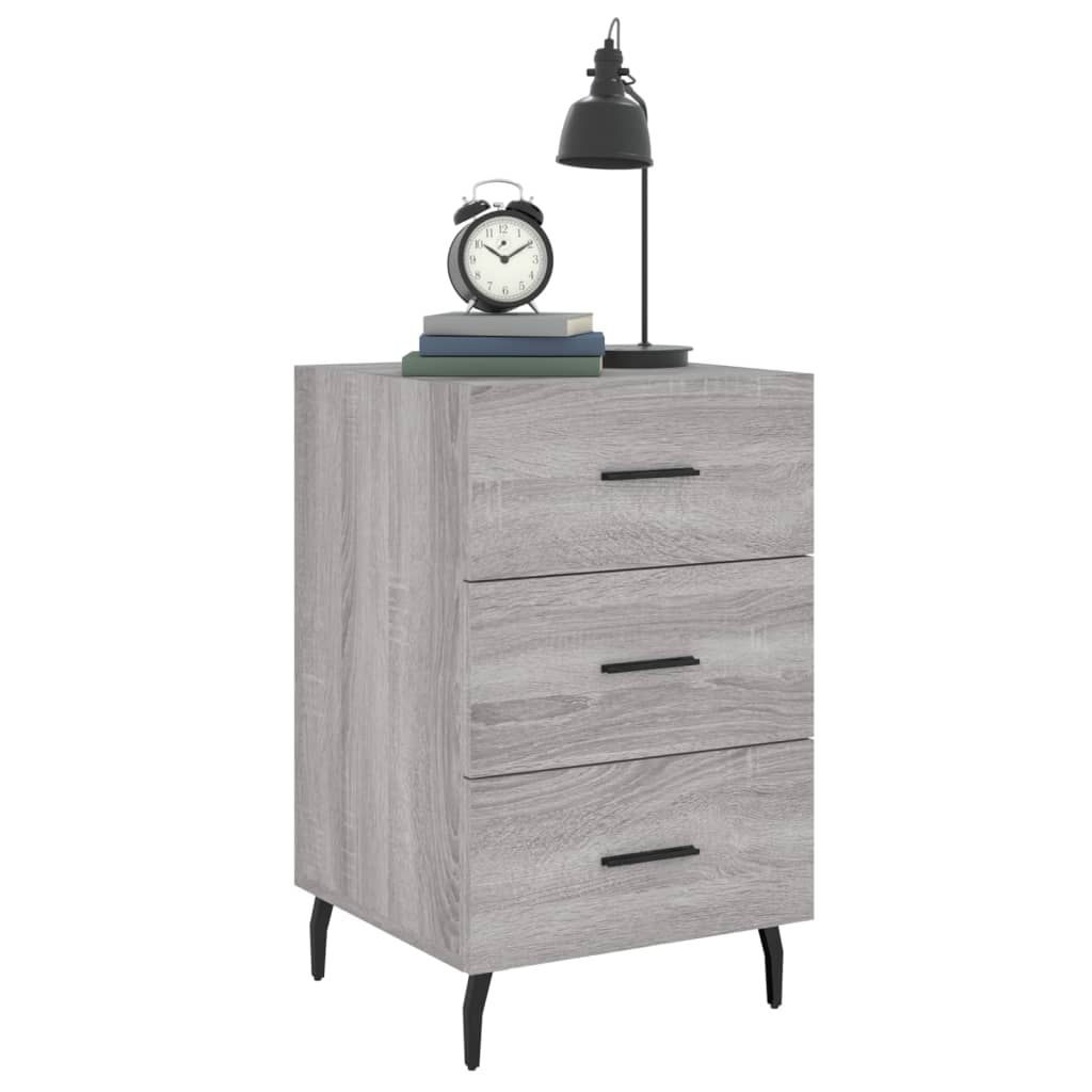 vidaXL Bedside Cabinet Grey Sonoma 40x40x66 cm Engineered Wood