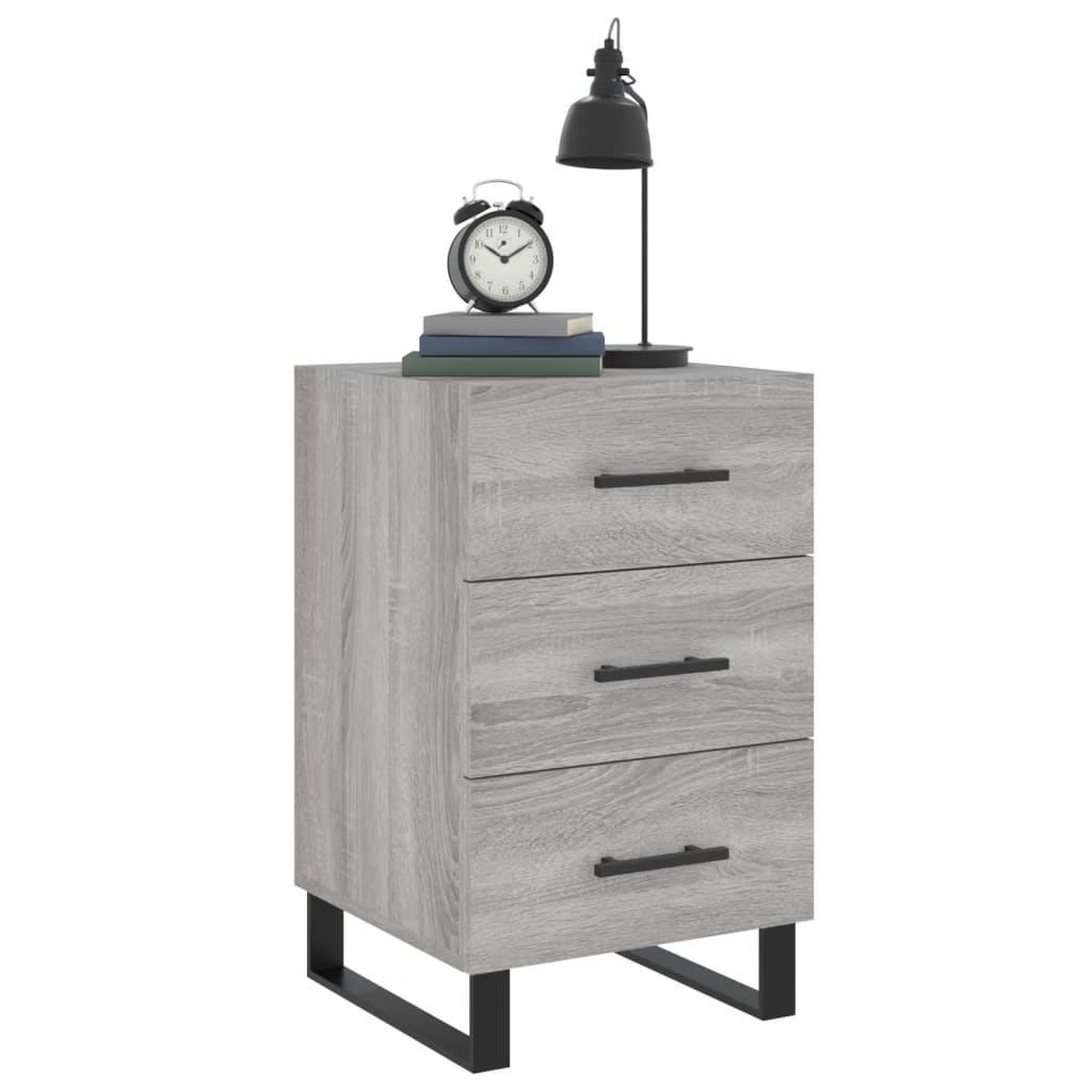 vidaXL Nachtkastje 40x40x66 cm bewerkt hout grijs sonoma eiken