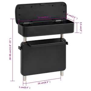 Loketní opěrka univerzální černá 23 x 8 x (30–38) cm ABS - obrázek 9