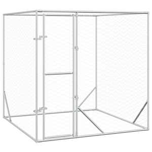 vidaXL &otilde;ue koeraaedik, h&otilde;bedane, 2x2x2 m, tsingitud teras