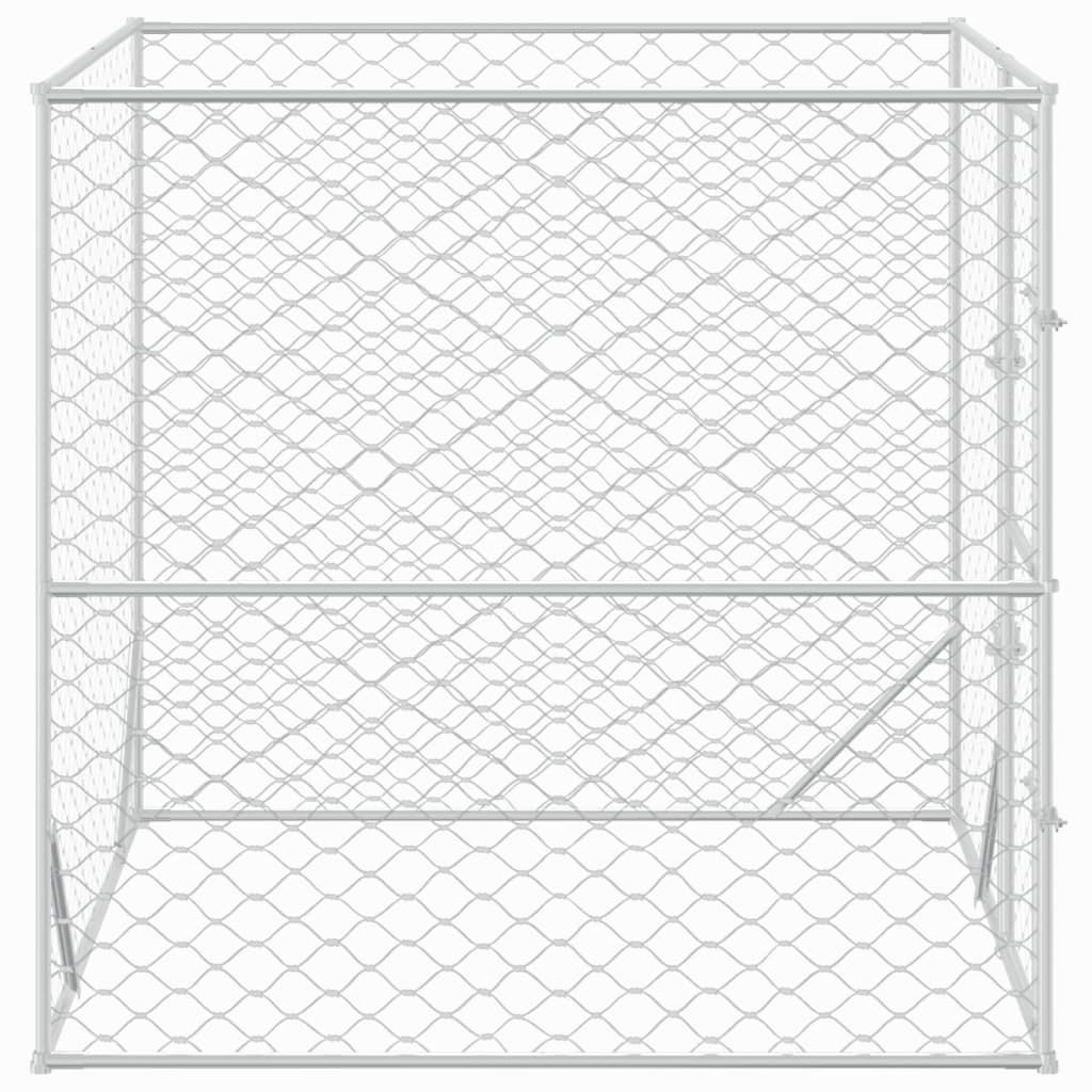Chenil d'extérieur en acier galvanisé pour chien - Panneaux à maille -  2x2x2m - 4m²