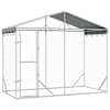 vidaXL katusega koeraaedik, h&otilde;bedane, 3x1,5x2,5 m, tsingitud teras